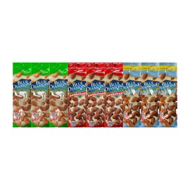 Variety Pack Diamond Almonds 9 Count – 3 Flavors: Smokehouse, Whole Natural, Lightly Salted – 1.5oz Snack Packs – Includes Blue Paper Bag – On-the-Go Nut