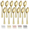 Evanda Gold Dinner Spoons 12 Pieces, Gold Titanium Plating Stainless