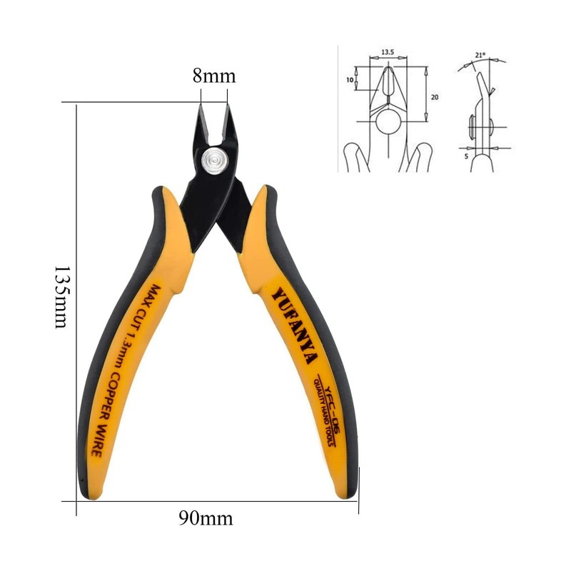1pcs Mini Wire Cutters-Flush Cutters,Small Side Cutting Pliers,Flush Pliers Diagonal