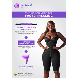Snatched Body Stage 1 Faja Post Surgery + P-EZ Urinal Travel Portable Device + Lymphatic Drainage Massager