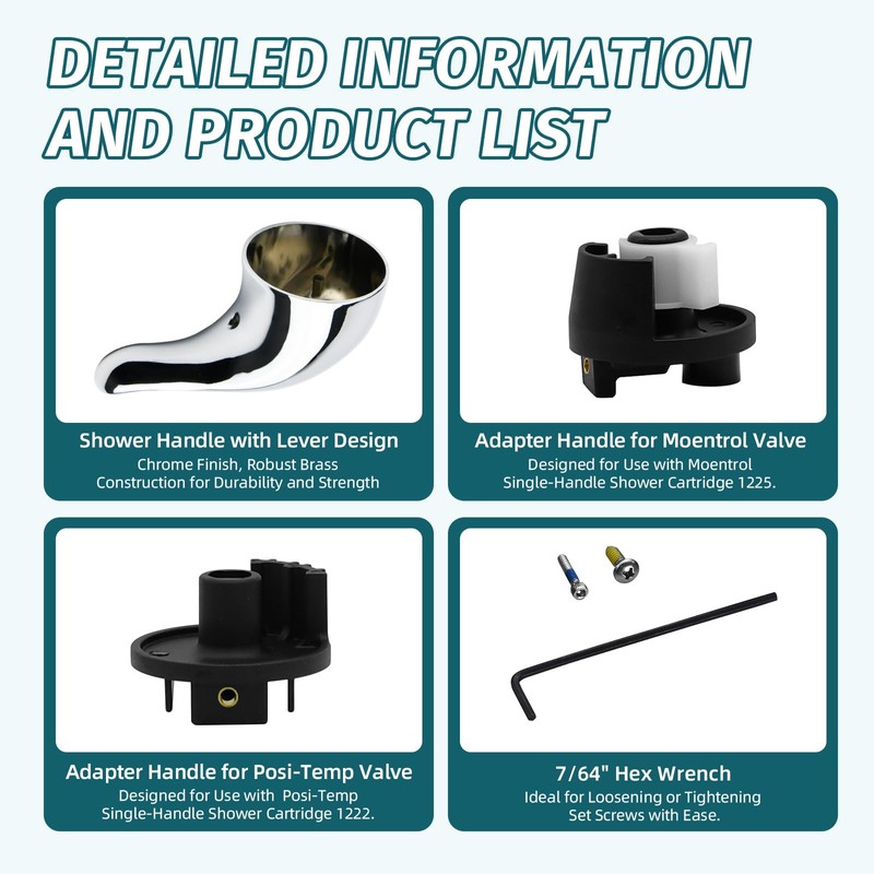 100657 Lever Single Shower Handle Replacement for Moen One Handle
