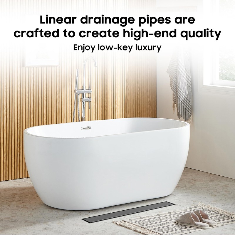 DLONE Linear Shower Drain | 28" AISI 304 Stainless Steel