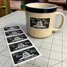 StickerX Dont Tread On Me Live Free or Die Sticker Gadsden USA Freedom Patriot no Mandate - 50 Pack