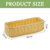 3 Pack Plastic Wicker Bread Basket, Rectangular Imitation Rattan Basket,