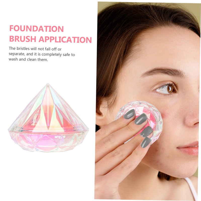 Baluue Portable Magnetic Foundation Brush Lid Diamond Makeup Brush Tool