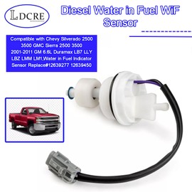 Diesel Water in Fuel WiF Sensor Compatible with Chevy Silverado 2500 3500 GMC Sierra 2500 3500 2001-2011 GM 6.6L Duramax LB7 LLY LBZ LMM LM1,Water in Fuel Indicator Sensor Replace#12639277 12639450