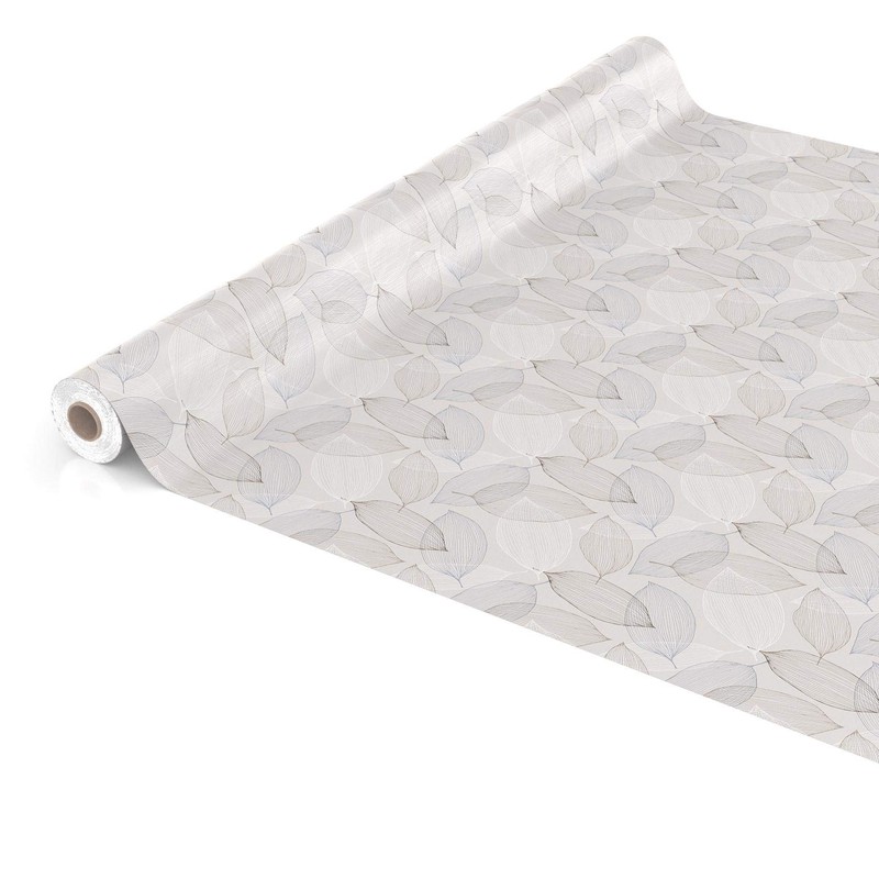 ANRO Oilcloth Tablecloth Oilcloth Tablecloth Washable Abstract Mood Leaf Grey