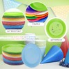 FAELNK Pack of 130 DIY Colourful Paper Plates Colourful Party