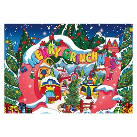 Allenjoy 82" x 59" Merry Grinchmas Christmas Backdrop for Kids Xmas Winter Let it Snow Happy New Year Holiday First Birthday Baby Shower Party Supplies Decoration Banner Photo Booth Props Background