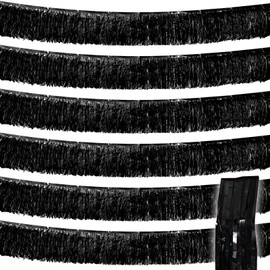 GAKA Black Foil Fringe Garland,6 Pack 10 Feet Metallic Foil Tinsel,Fringe Garland,Wall Hanging Fringe Banner for Parade Floats, Wedding,Christmas，Birthday Party Decorations