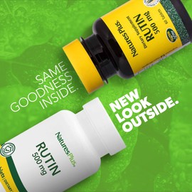 NaturesPlus Rutin 500 mg - 60 Vegetarian Tablets - Vascular & Blood Health Bioflavonoid Supplement - Supports Healthy Capillaries - Antioxidant - Gluten-Free - 60 Servings