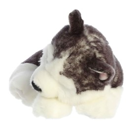 Aurora® Adorable Miyoni® Tots Sleepy Husky Pup Stuffed Animal - Lifelike Details Make a Cherished Companion - Perfect for Decorating Bedrooms or Classrooms - Gray 10 Inches