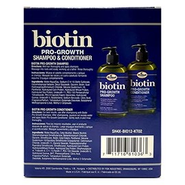 Difeel Champú y acondicionador de biotina Pro-Growth, juego de regalo de 2 piezas, champú y acondicionador para adelgazamiento del cabello y pérdida d