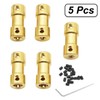 Pack of 5 Brass Shaft Coupling, Coupling Connector Sleeve, Shaft