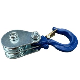 WANMEIZI Double Pulley 1 Ton Snatch Block with Hook Heavy Duty Pulley Lifting Block for Wire Rope Traction Truck Small Lifting Trolley Winch Parts (Blue*1pcs)