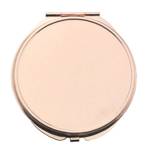 TOSSPER Compact Mirror, Round Makeup Mirror, Folding Rose Gold Compact Mirror for Travel, Camping, Purse (Large Round)