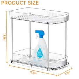 Yieach 13.8 Inch Tall Under the Sink Organizer,2 Pack 2 Tier Bathroom Organizers and storage,Pull-Out Drawers for Undersink Cleaning Supplies Organizer,Under Cabinet Storage for Kitchen,Home,Apartment