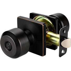 Haidms Oil-Rubbed Bronze Interior Door Knobs, Door Knobs Interior Bedroom, Interior Door Knobs Privacy, Bronze Finish Door Knobs Interior, Door Knobs Bulk(1 Packs Square Panel Interior Door Konbs)