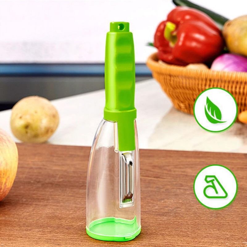 Fruits and Vegetables Peeler with Storage Box, Multifunction Stainless Steel
