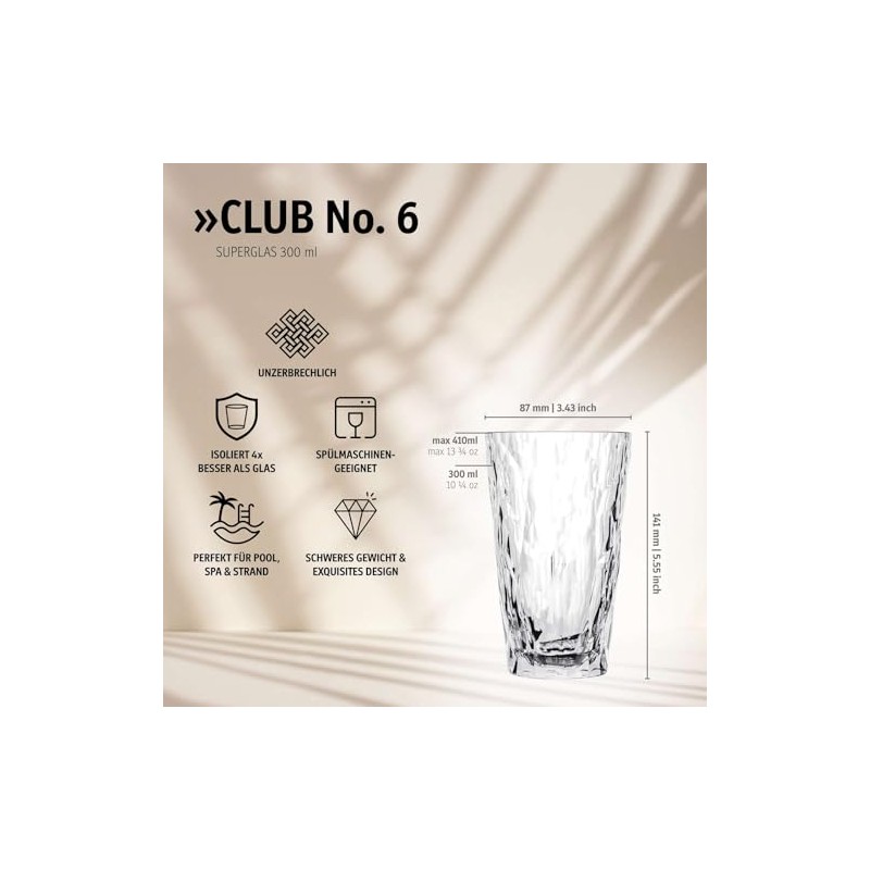 Koziol Superglas Club No. 6 (Rose Quartz)