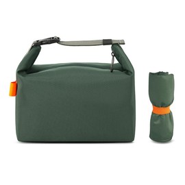 Insulated Lunch Bag for Bento Lunch Box Large Capacity Thermos Compatible Oxford Waterproof Oil Proof Soft Cooler with Snap Button Handle (Green)