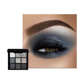 Black Smoky Eyeshadow Palette, Matte Glitter Eye Shadow Pallets, 9 Colour Grey Eye Makeup for Women, Cool Girl Eyeshadows Gothic Style, Highly Pigmented Gifts