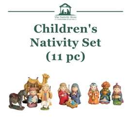 The Nativity Store Home Children's Nativity - Resin Christmas Nativity Scene for Indoor Holiday Decor - Family-Friendly Christmas Decorations - (11 Piece Set)
