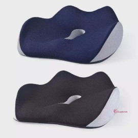 ShopFreeK05 프로방석 쿠션 허리 사무실 의자 픽싱 학생 메모리폼 주니어 통풍 엉덩이 기능성 청소년qrs059 Pro Cushion Seat Back Office Chair Fixing Student Memory Foam Junior Ventilated Hip Functional Youth qrs059 [Black]