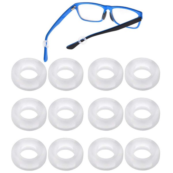 16 Pairs Clear Silicone Glasses Legs Anti-Slip Ring Eyeglass Frame Grips Eyeglass Retainers Eyewear Comfort Replacement Tips Glasses Temple Tips