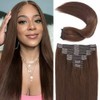 Nvnvdij Straight Clip in Hair Extensions Remy Human Hair 8pcs