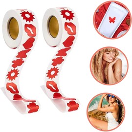 VICASKY Pegatinas Bronceadoras Cuerpo Fáciles de Despegar y Resistentes al Desvanecimiento, Ideales para Verano y Tomar el Sol, 2 Rollos de Papel Rojo 500 Pegatinas cada Uno
