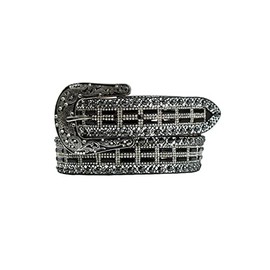 Nocona Ladies Studded Lizard Belt, Medium, Black