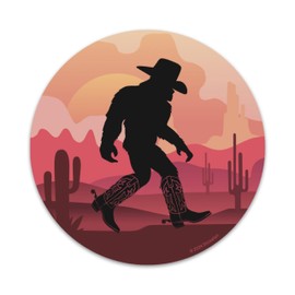 Bigfoot Cowboy - Funny Western Sasquatch Gifts Accessories Pranks for Adults Teens Kids. Laptop, Water Bottle, Truck Car Bumper, Backpack, Locker, Room Decor, Luggage. Cool sticker for all your stuff!