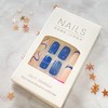 Dark Blue Press on Nails Short Fake Nails with Shiny