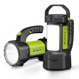 AlpsWolf Camping Lantern Rechargeable, 2 Pack LED Flashlight Spotlight Lantern with 800LM, 3600 Capacity Battery Powered, Portable Bright Camping Light for Emergency, Outdoor Hiking, Power Outages