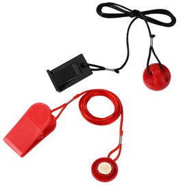 Lyreh Pack of 2 Universal Magnetic Treadmill Safety Key with Clip, Treadmill Emergency Off Key Replacement for Most Treadmills (Black & Red)