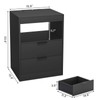 ADORNEVE LED Nightstand Black Nightstand with Wireless Charging Station 2