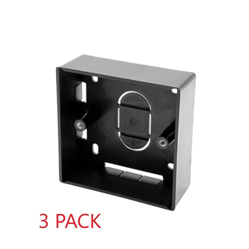 Surface Mounted Electrical pattress Box, Black 1 Gang (3 PACK)