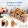 Shallive Cupcake Boxes 12pcs, Individual Cupcake Containers Brown with Window