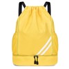 CCAIPU Drawstring Backpack, Waterproof Gym Sports Bag with Shoe Compartment