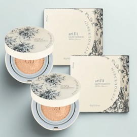 Fit Your Skin Art Fit Glow Cushion Non-crumbling Cover Pact Cushion Foundation, No. 23 (Sand Rose), 2 pcs. / 핏유어스킨 아트핏 글로우 쿠션 무너짐 없는 커버 팩트 쿠션 파운데이션, 23호(샌드 로즈), 2개