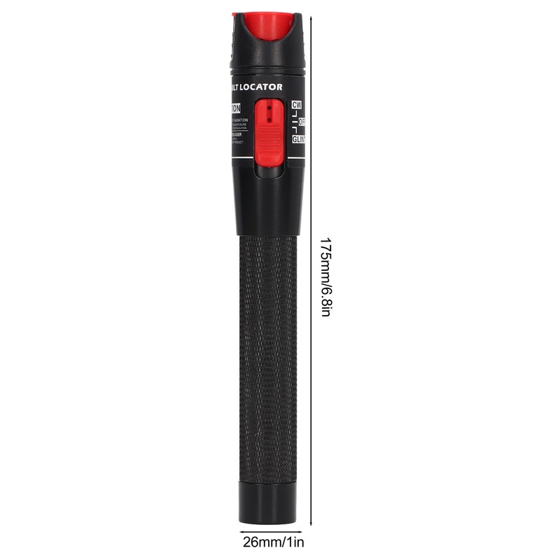 Black Fiber Optic Visual Fault Locator Anti Slip Handle Ergonomic