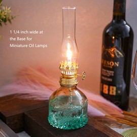 GXFCCYXT Tiny Oil Lamp Chimney 1 1/4 Inch Base by 4 1/2 Inch Height Kerosene Lamp Shade Oil Lamp Glass Replacement for Miniature Oil Lamps and Lighting