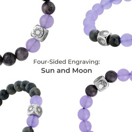 Long Distance Relationship Gifts Stainless Steel Nature Stone Bead Bracelets for Couple Lover Jewelry Space Design Gift