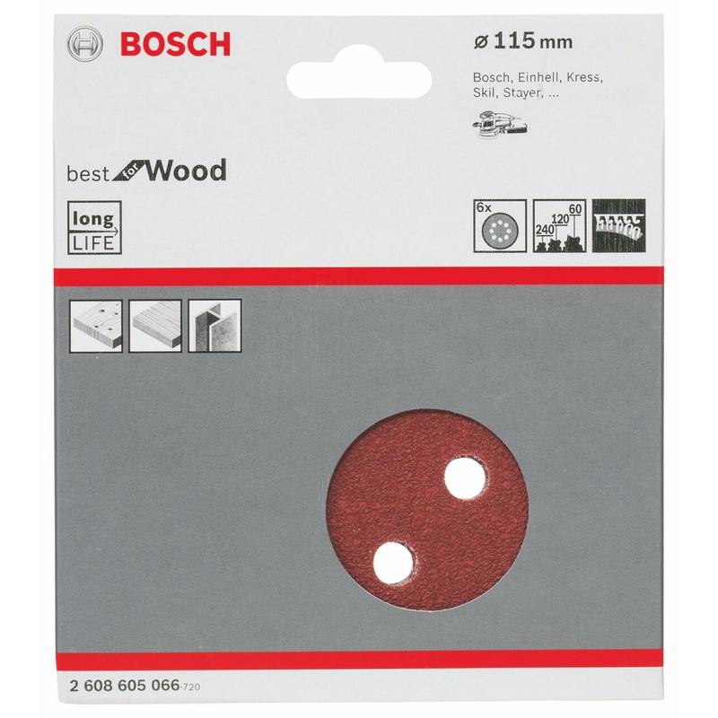 Bosch Accessories 6-Piece Sanding Sheet Set for Random Orbital Sanders
