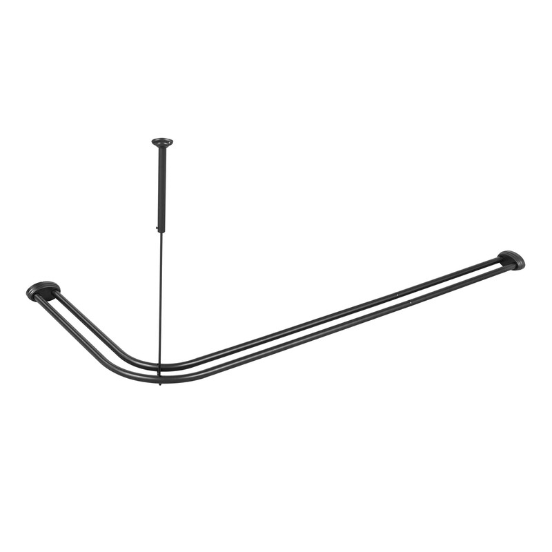 Utopia Alley Rustproof Aluminum Double L Shaped Shower Curtain Rod