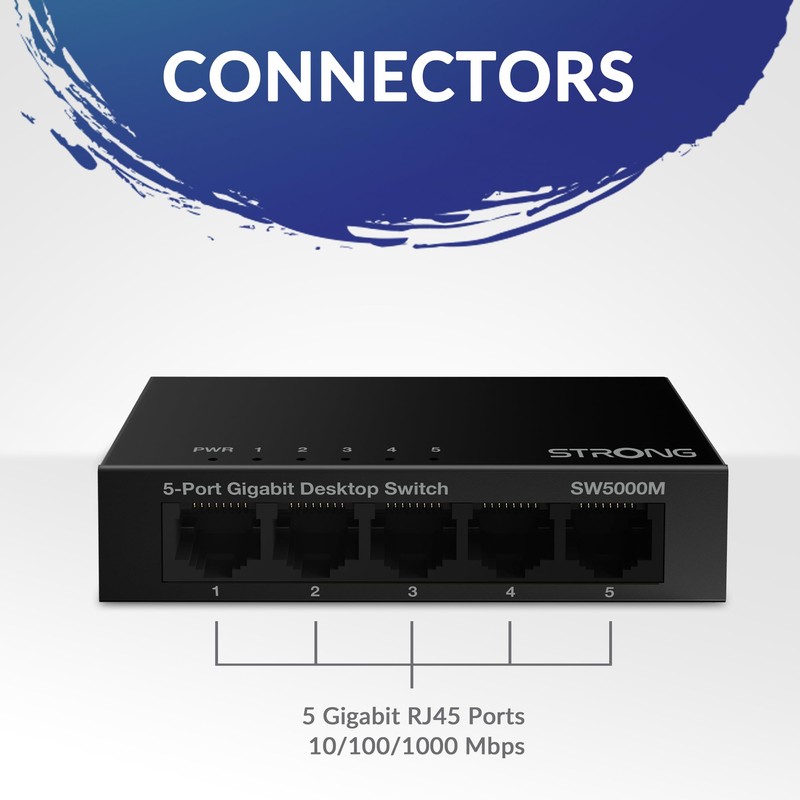 STRONG SW5000M | 5-Port Switch Gigabit Ethernet in Metal |