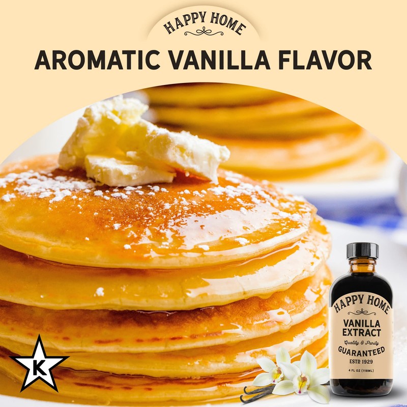 Happy Home Pure Vanilla Extract- Certified Kosher, 4 oz.