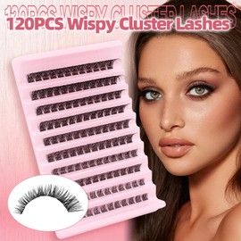 GEMERRY Wimpern Extensions Volumen Wimpernverlängerung Wimpernkleber und Cluster Lashes Individual Eeylashes Extensions Fluffy Wimpern Extensions Natürlich Fake Lashes(MHL08-KIT)