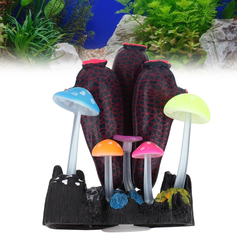 Fish Tank Landscaping Simulation Mushroom Sea Tree Silicon Aquarium Simulation